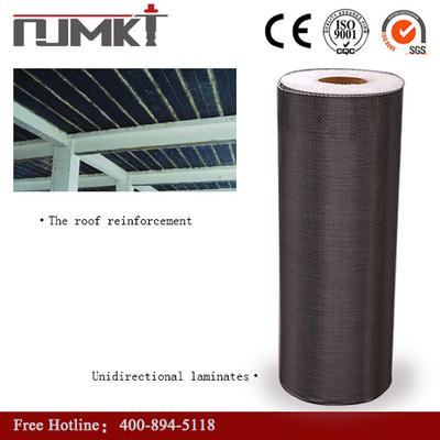 High Strength Unidirectional Carbon Fiber Fabric Wrap Black Color For OEM 200g